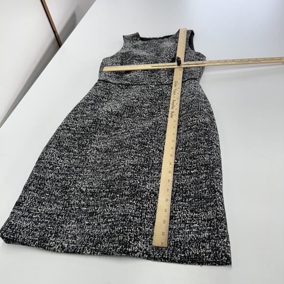 J‎ Crew Mercantile Dress Womens 4 Black White Gold Tweed Sleeveless Sheath - Picture 8 of 8